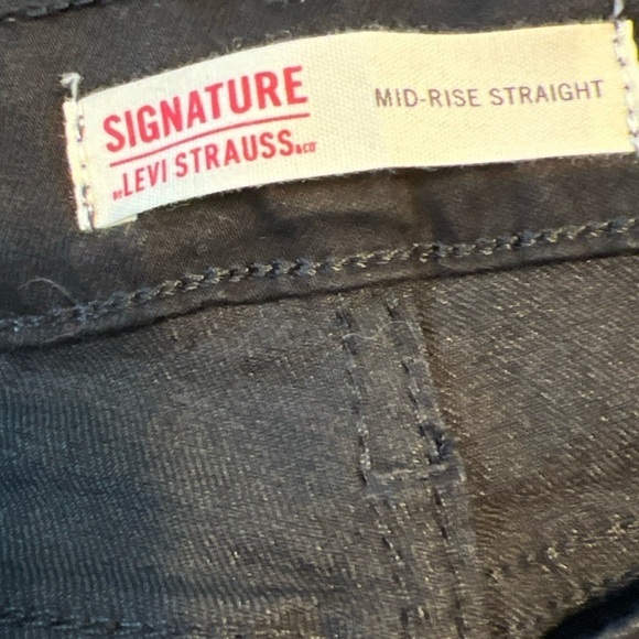 Signature by Levi Strauss  Mid Rise Straight Black Jeans Size 6M NWOT 28 X 32 - Picture 5 of 10